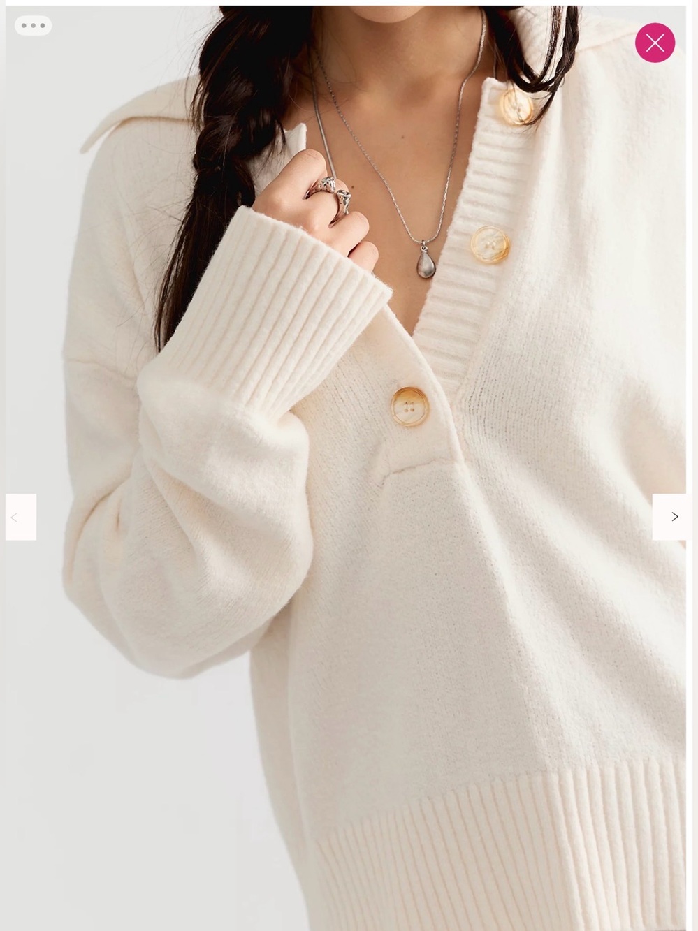 FREE PEOPLE Trading Up Polo in ivory size small